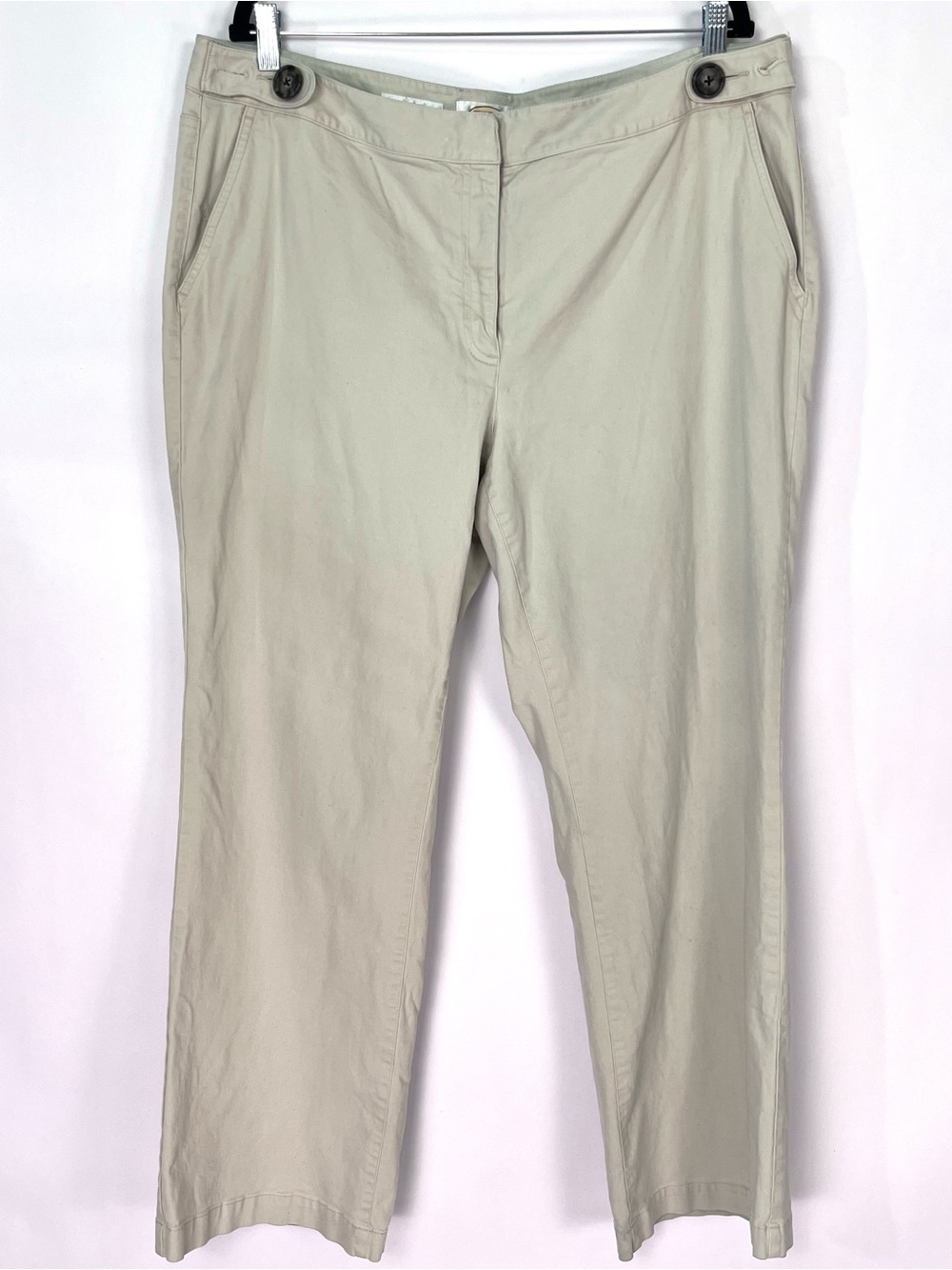 Women’s Talbots Tan Khaki Chinos Pants Tailored Fit Stretch Sz 18W